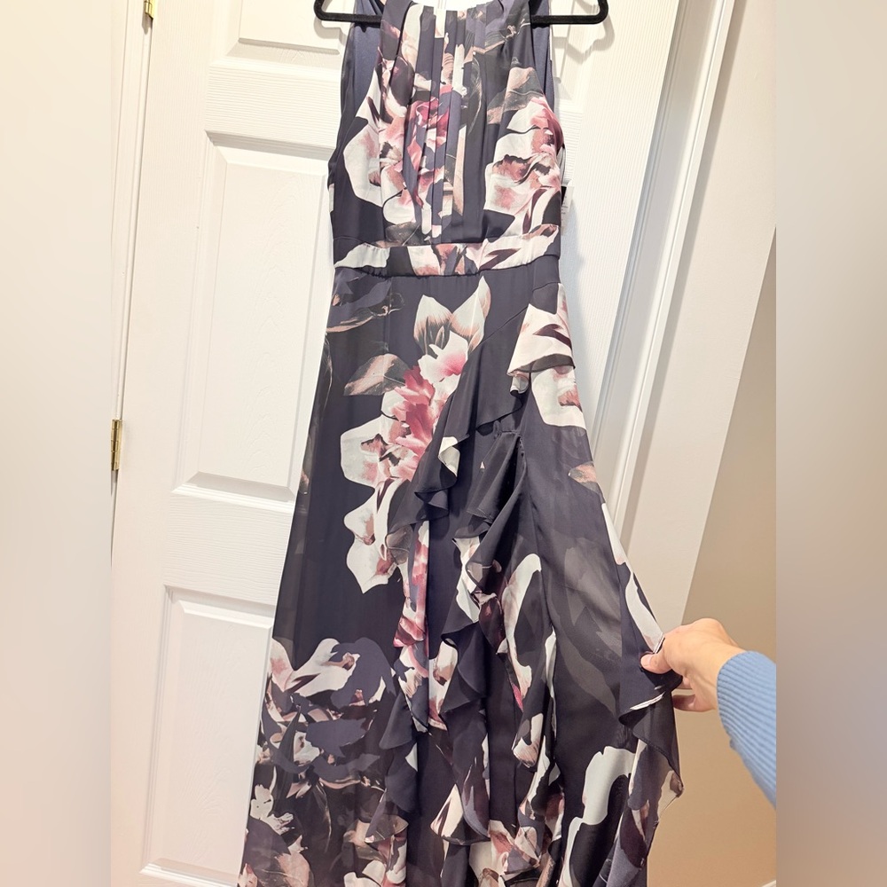 Betsy & Adam Black Floral Maxi Dress
